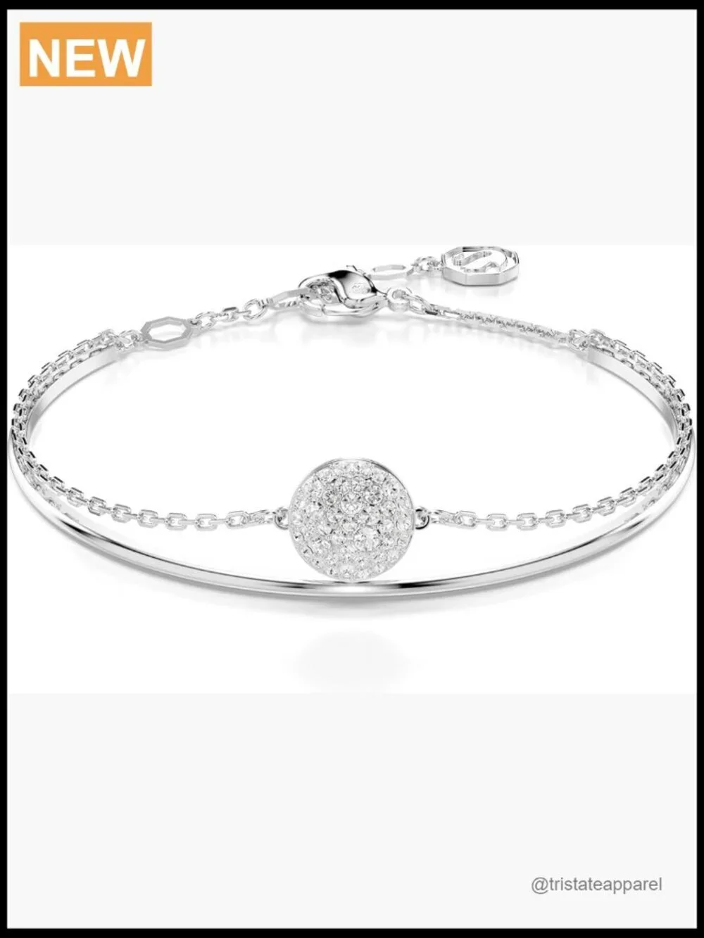 Bangle Bracelet with Meteor Motif & Crystal Snow Pavé
